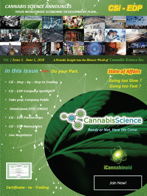 Cannabis Science State of Affairs Vol. 1 Issue 3, June 1 2020